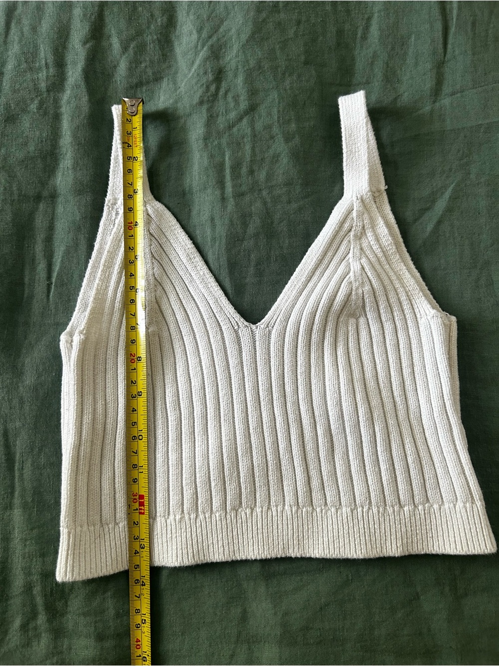 aerie White Ribbed Knit Crop Tank - Picture 3 of 5